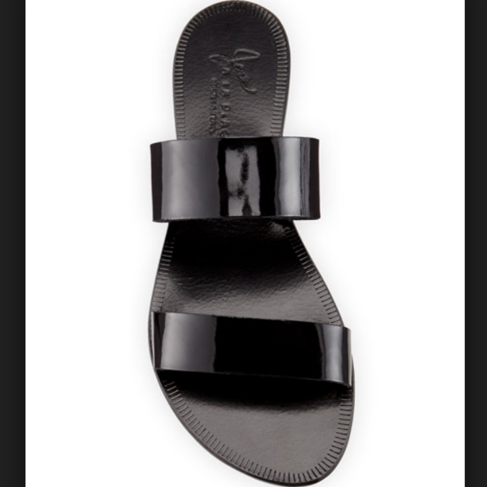 Sable Patent Double-Strap Sandal, Black